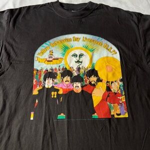 B G Men’s XL cotton black Vintage Yellow Submarine Day Liverpool SS T-shirt￼